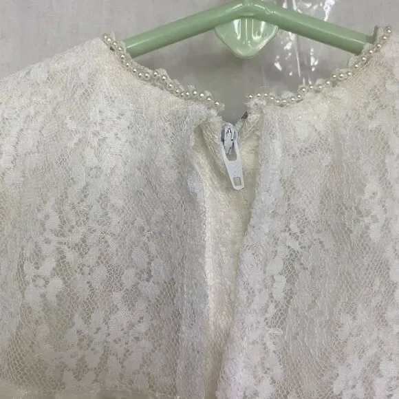 Jessica McClintock vintage 90’s ivory white lace Victorian wedding dress 6 - Picture 6 of 10